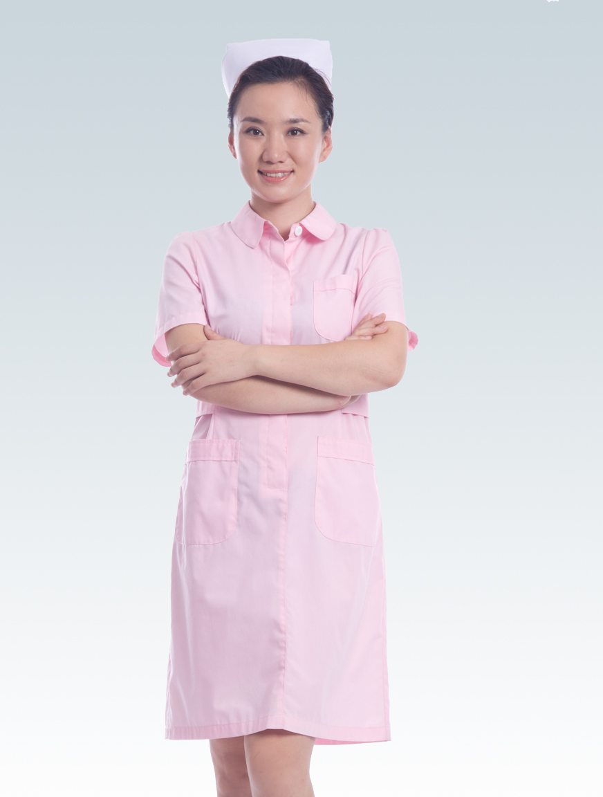 粉色夏装短袖护士服环保